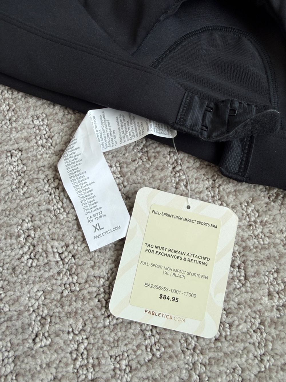 Fabletics Black Wireless High-Impact Sports Bra - Picture 5 of 5